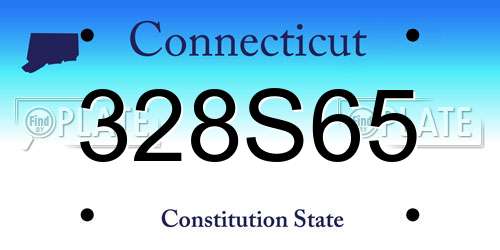328S65 Connecticut License Plate