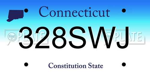 328SWJ Connecticut License Plate