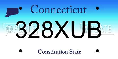 328XUB Connecticut License Plate