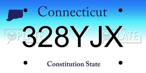 328YJX Connecticut License Plate