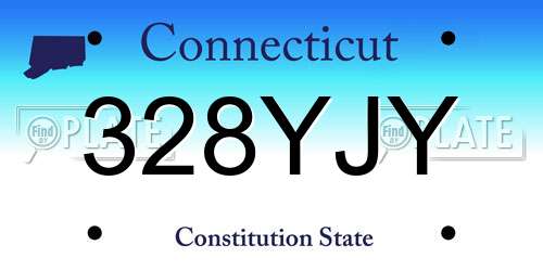 328YJY Connecticut License Plate