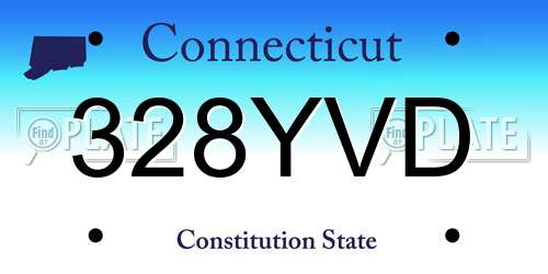 328YVD Connecticut License Plate