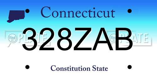 328ZAB Connecticut License Plate