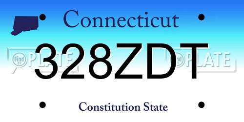 328ZDT Connecticut License Plate