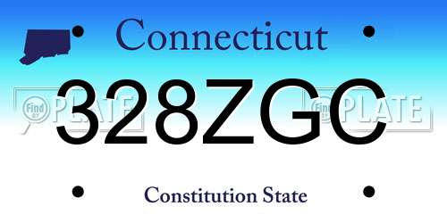 328ZGC Connecticut License Plate
