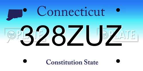328ZUZ Connecticut License Plate