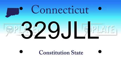 329JLL Connecticut License Plate
