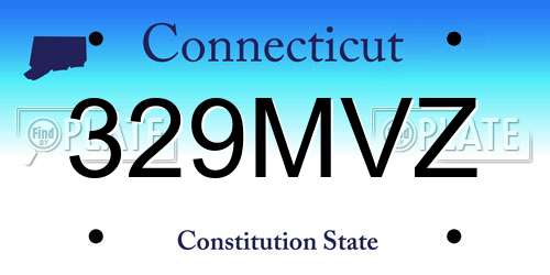 329MVZ Connecticut License Plate
