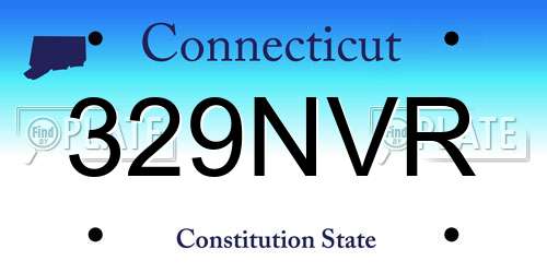 329NVR Connecticut License Plate