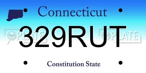 329RUT Connecticut License Plate