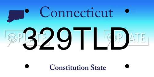 329TLD Connecticut License Plate