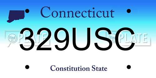 329USC Connecticut License Plate