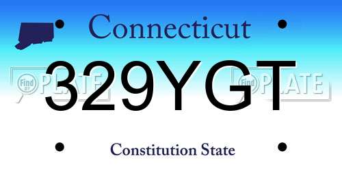 329YGT Connecticut License Plate