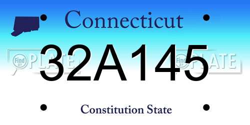 32A145 Connecticut License Plate