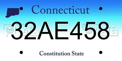 32AE458 Connecticut License Plate