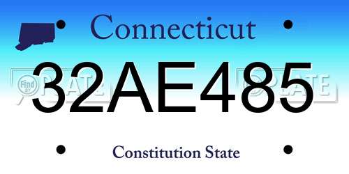 32AE485 Connecticut License Plate
