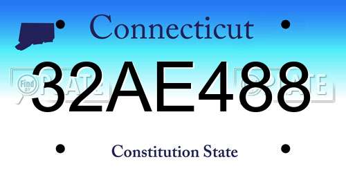 32AE488 Connecticut License Plate
