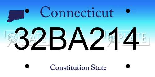 32BA214 Connecticut License Plate