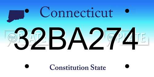32BA274 Connecticut License Plate
