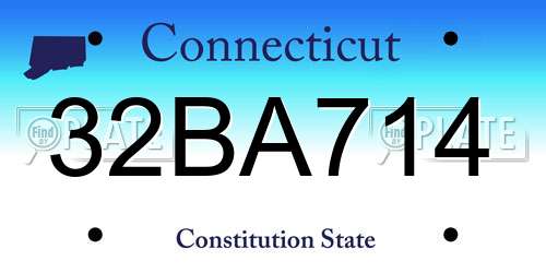 32BA714 Connecticut License Plate