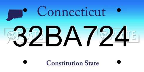 32BA724 Connecticut License Plate