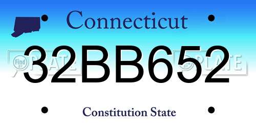 32BB652 Connecticut License Plate
