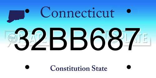 32BB687 Connecticut License Plate