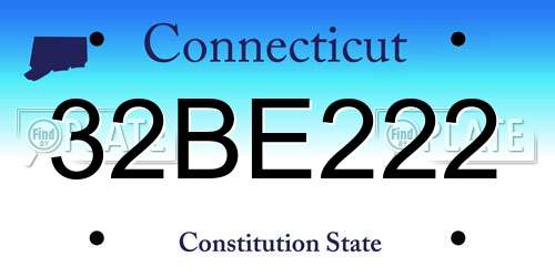32BE222 Connecticut License Plate