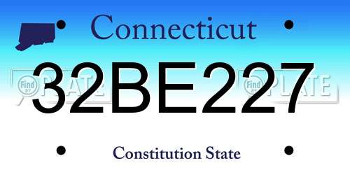 32BE227 Connecticut License Plate
