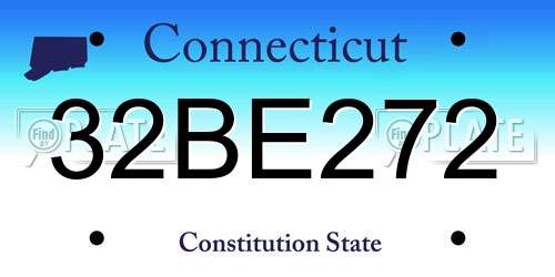 32BE272 Connecticut License Plate