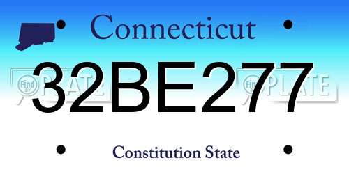 32BE277 Connecticut License Plate