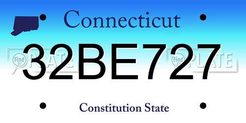 32BE727 Connecticut License Plate