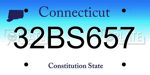 32BS657 Connecticut License Plate