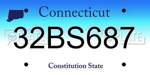 32BS687 Connecticut License Plate