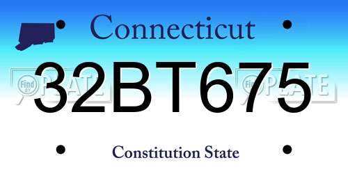 32BT675 Connecticut License Plate