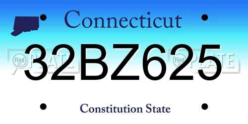 32BZ625 Connecticut License Plate