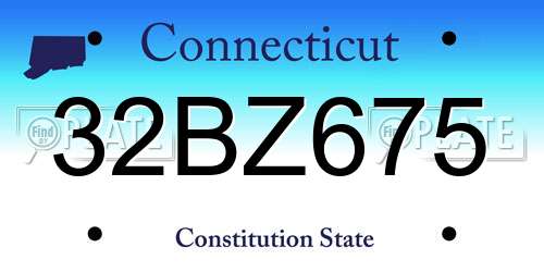 32BZ675 Connecticut License Plate