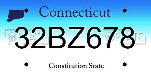 32BZ678 Connecticut License Plate