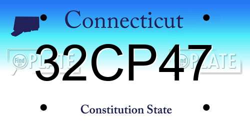 32CP47 Connecticut License Plate