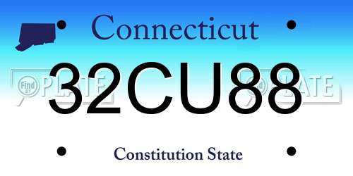 32CU88 Connecticut License Plate