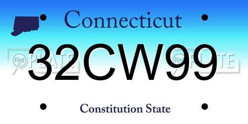 32CW99 Connecticut License Plate