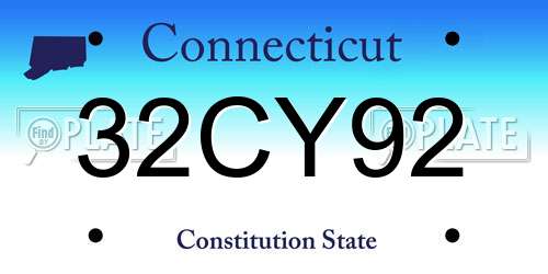 32CY92 Connecticut License Plate