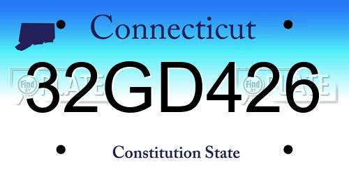 32GD426 Connecticut License Plate