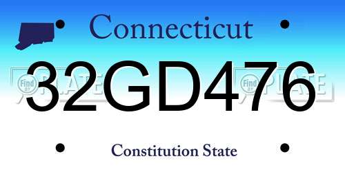32GD476 Connecticut License Plate