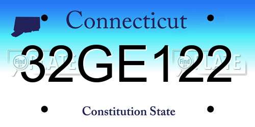 32GE122 Connecticut License Plate