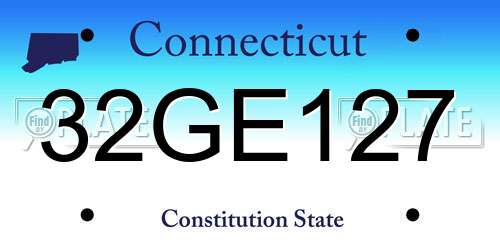 32GE127 Connecticut License Plate