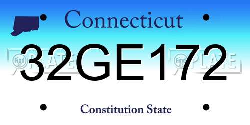 32GE172 Connecticut License Plate