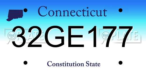 32GE177 Connecticut License Plate