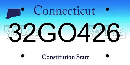 32GO426 Connecticut License Plate