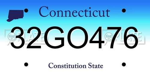 32GO476 Connecticut License Plate
